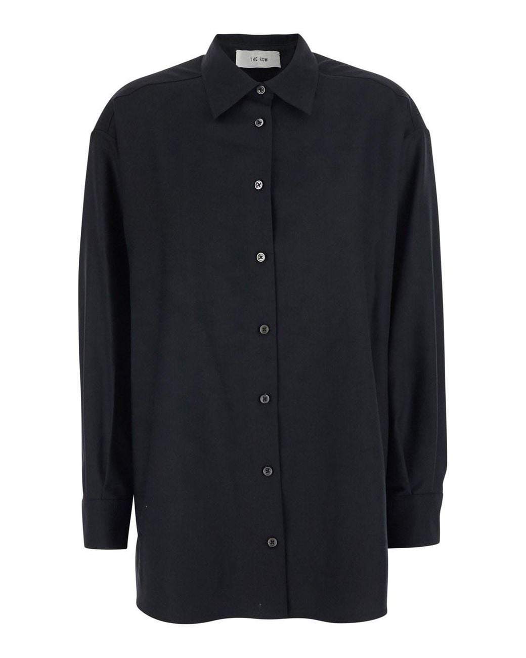The Row Blue “Luka” Shirt With A Classic Collar And Long Sleeves