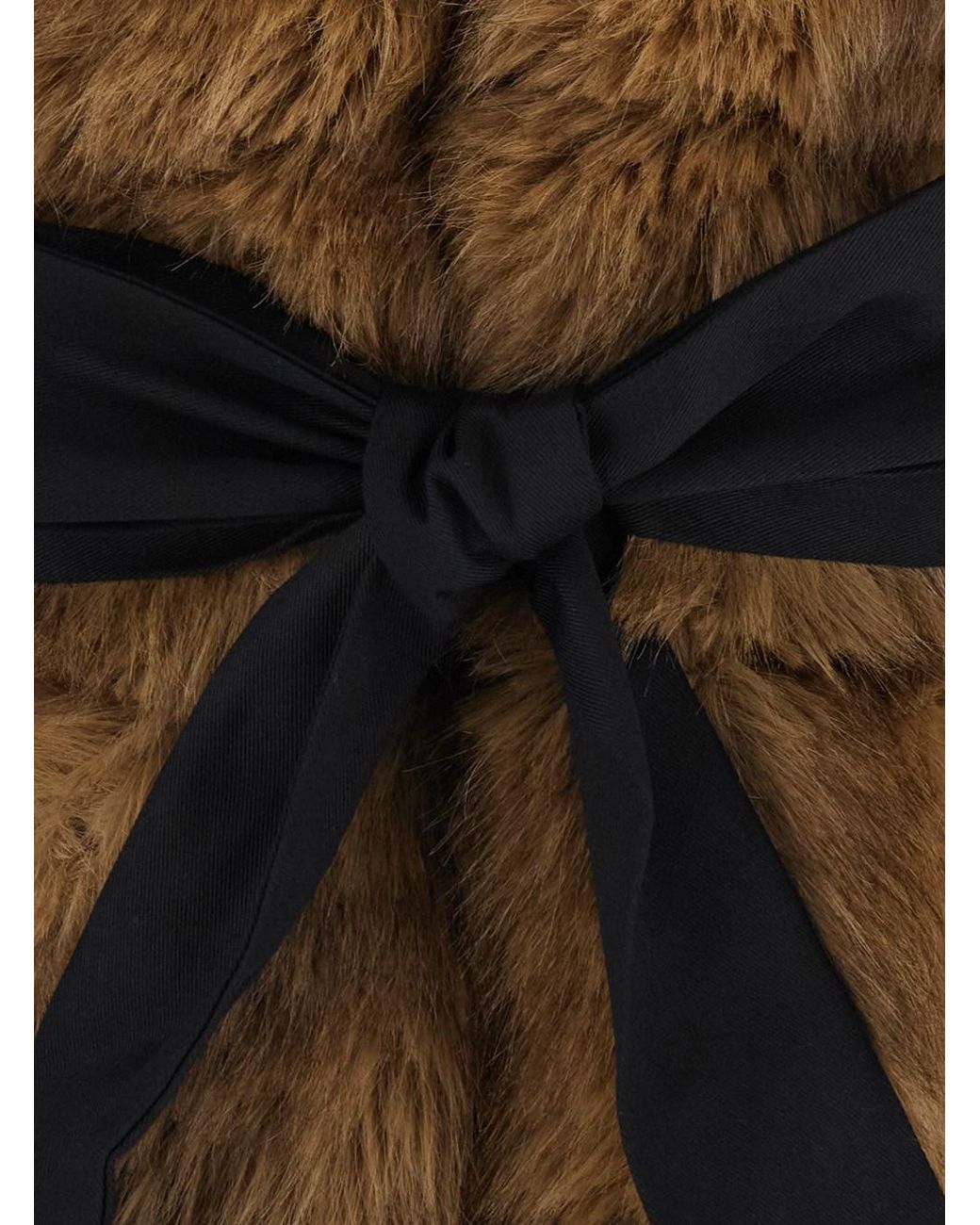 ROTATE BIRGER CHRISTENSEN Black Faux Fur Collar Jacket Recycled Polyester Coat