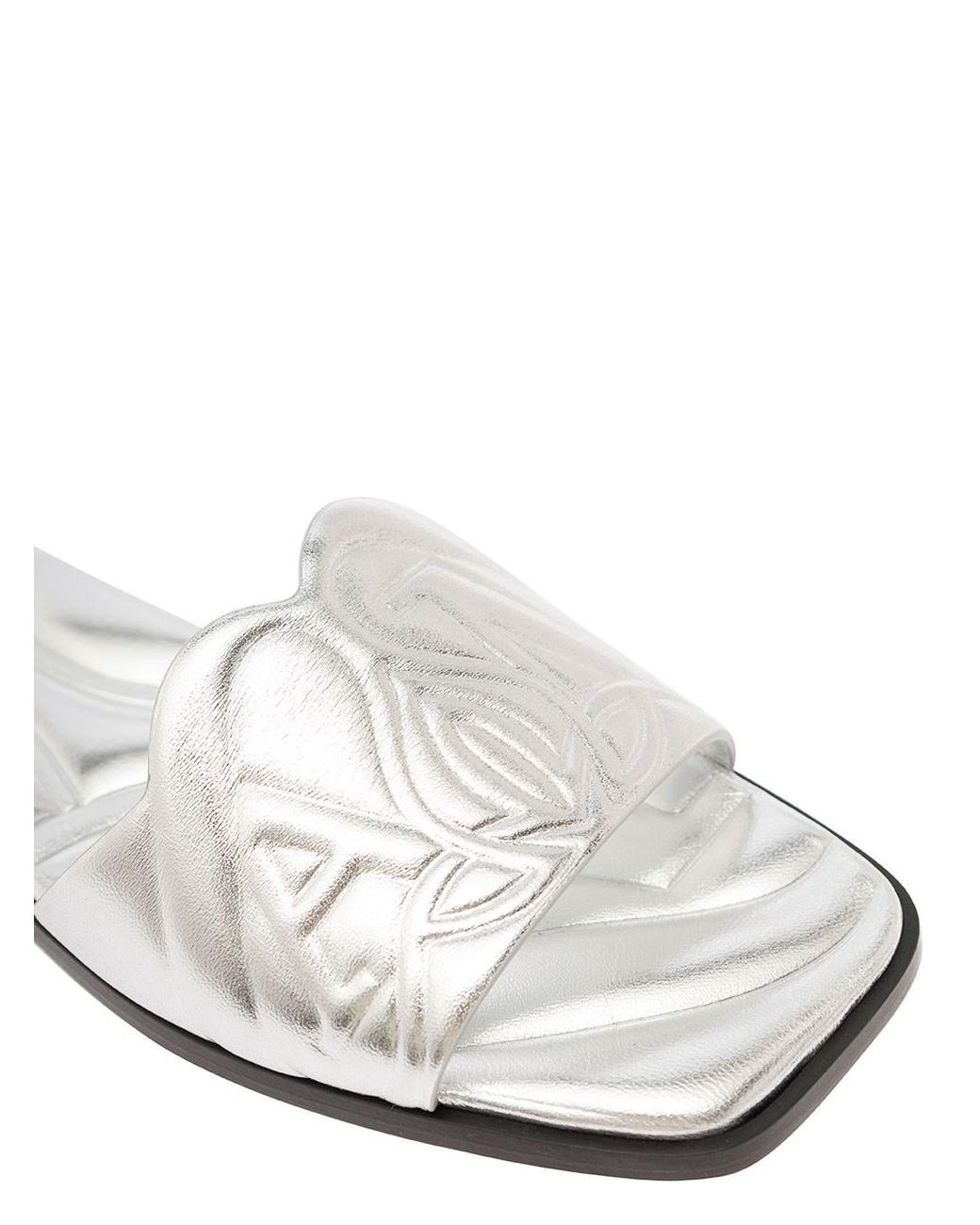 McQueen Metallic Seal Leather Sandals