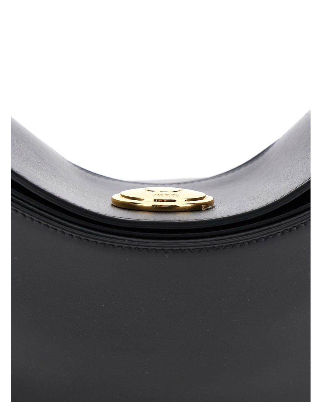 Jacquemus Black 'Le Calisso Rond Large' Shoulder Bag With Adjustable Strap And Embossed Logo