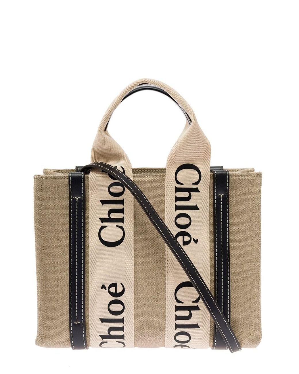 Chloé Natural Chloã 'Woody' Tote Bag With Shoulder Strap And Ribbon