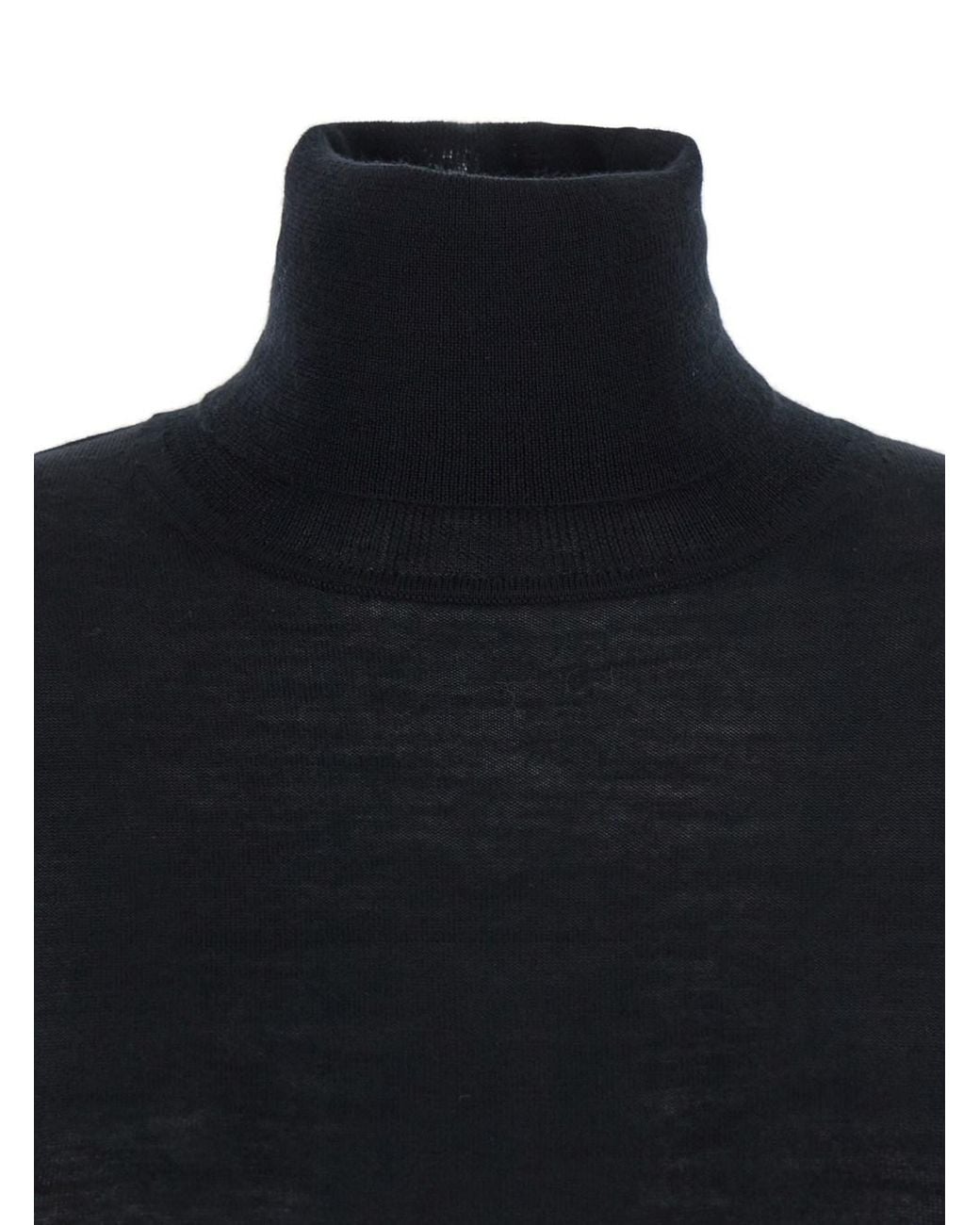 P.A.R.O.S.H. Black Solid Turtle Neck Sweater