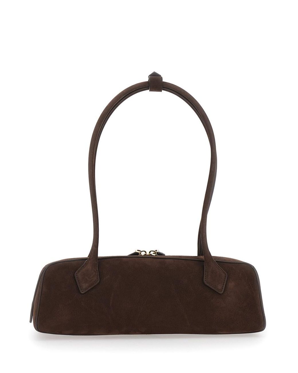 Alaïa Brown Shoulder Bag With Nubuck And Metal Details For