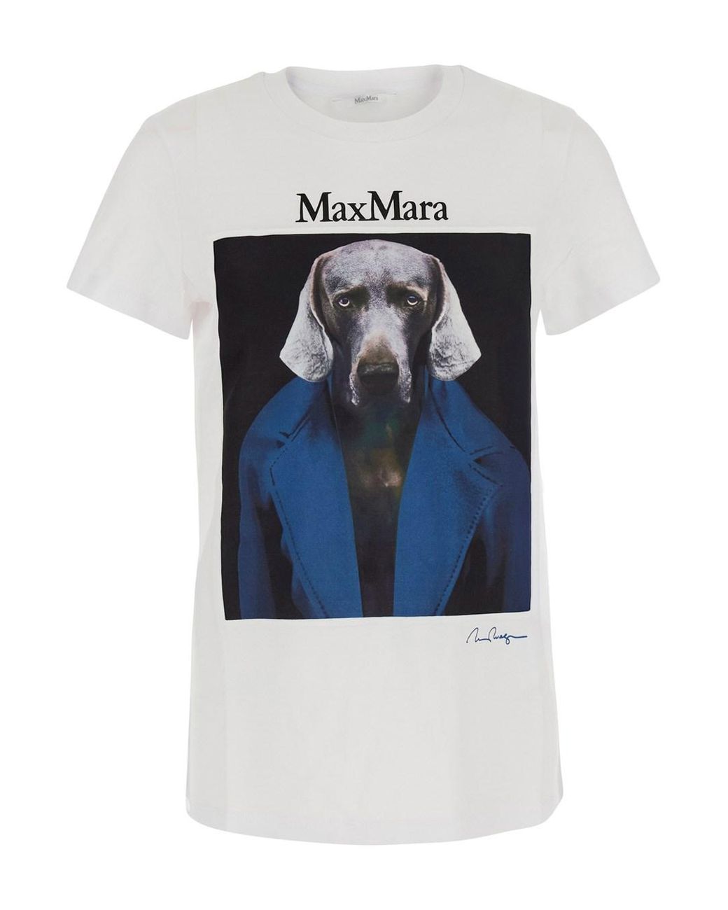 Max Mara Blue Crew Neck T-Shirt Calca Cotton T-Shirts & Jerseys