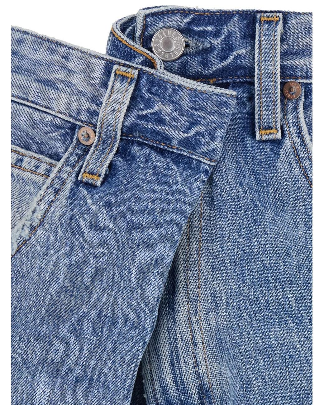 Agolde Blue Jeans With Front-Fold Design And Logo Patch On The Rear