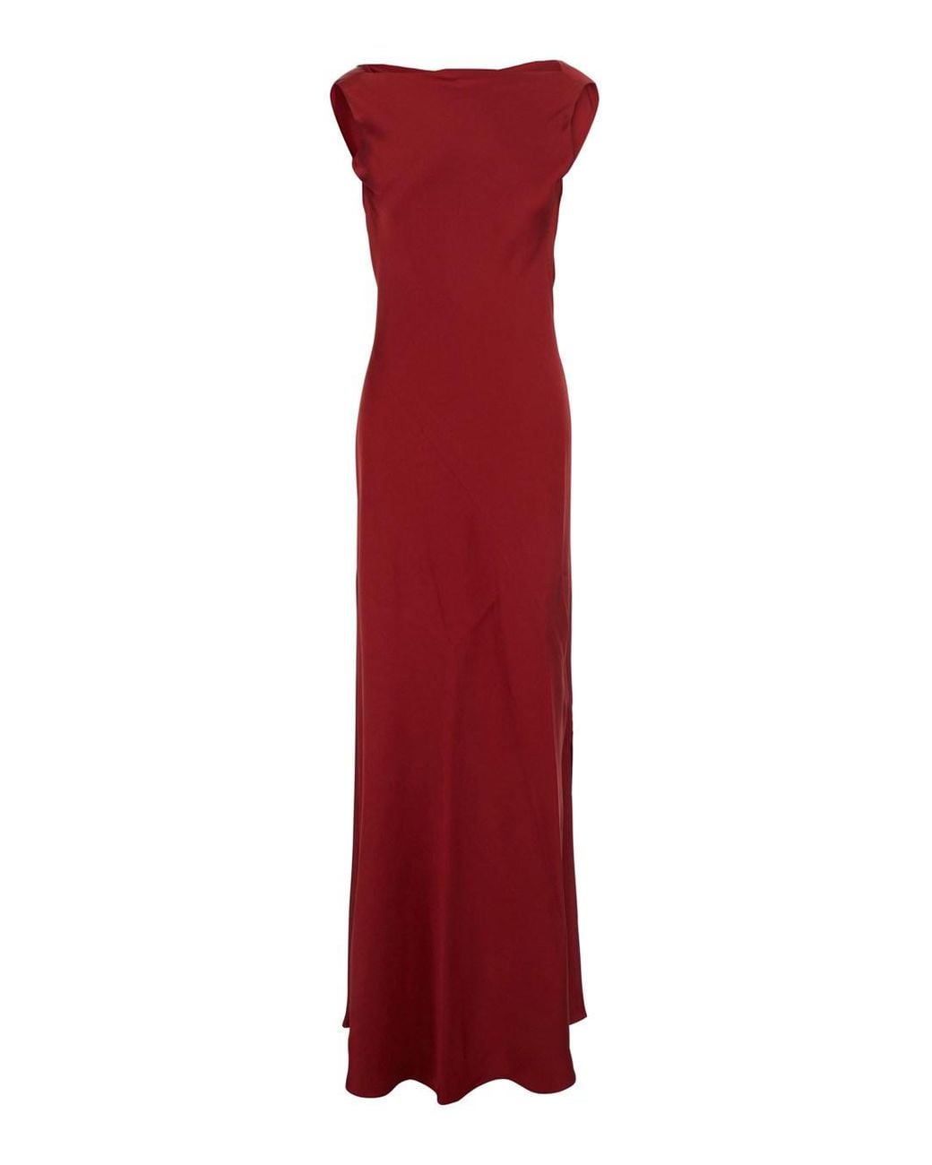 Antonelli Red 'Mara' Long Dress With Draped Neckline