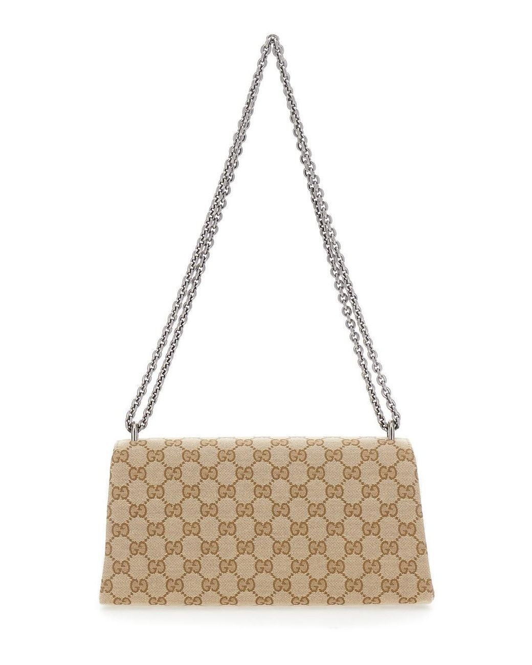 Gucci Natural 'Dionysius' Shoulder Bag With Metal Plate On The Front And
