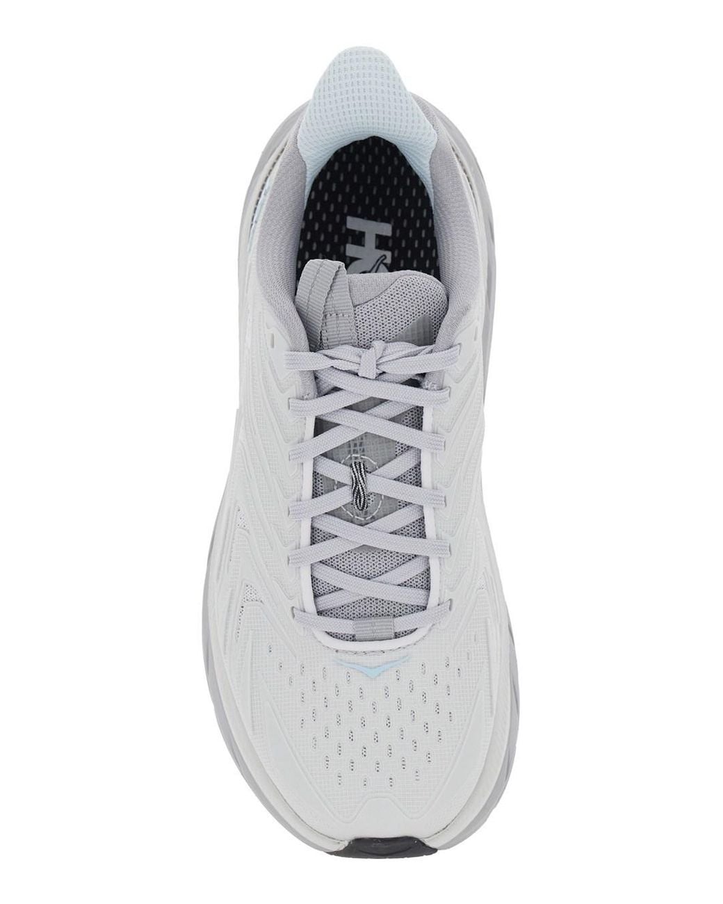 Hoka One One White 'Clifton' Sneakers Low Top With Mesh Inserts And Lateral Lo