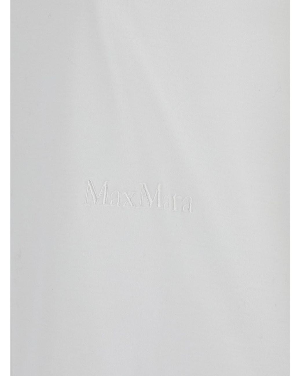 Max Mara White Crewneck T-Shirt With Tonal Logo Cotton T-Shirts & Jerseys