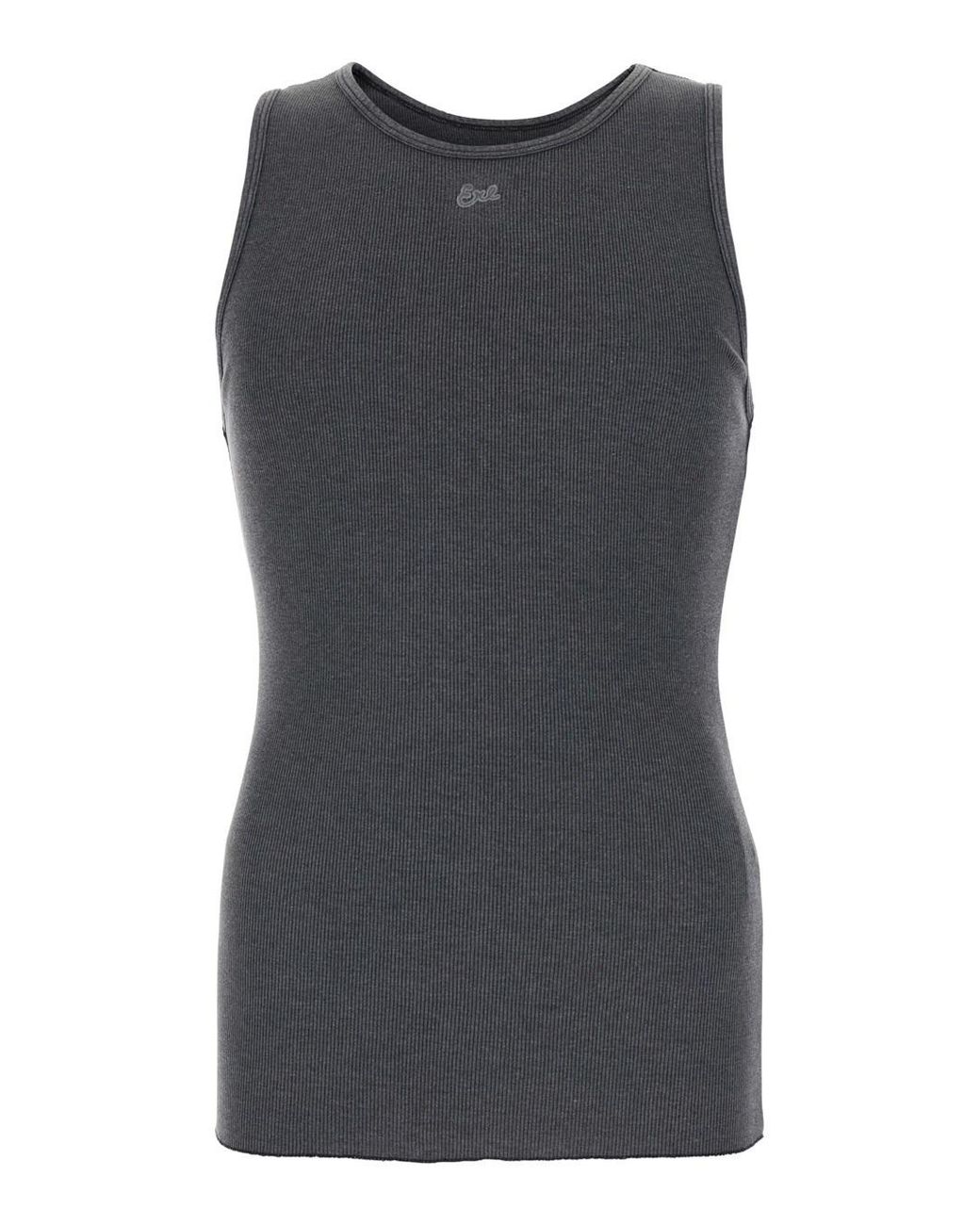 ERL Gray Crew Neck Top Cotton-Blend for men