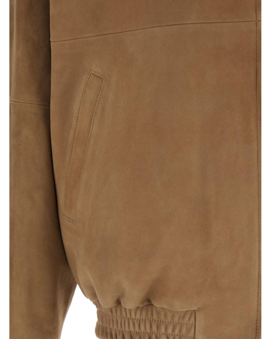 TONYWACK Brown Suede Jacket With Classic Collar And Two Welt Pockets F for men