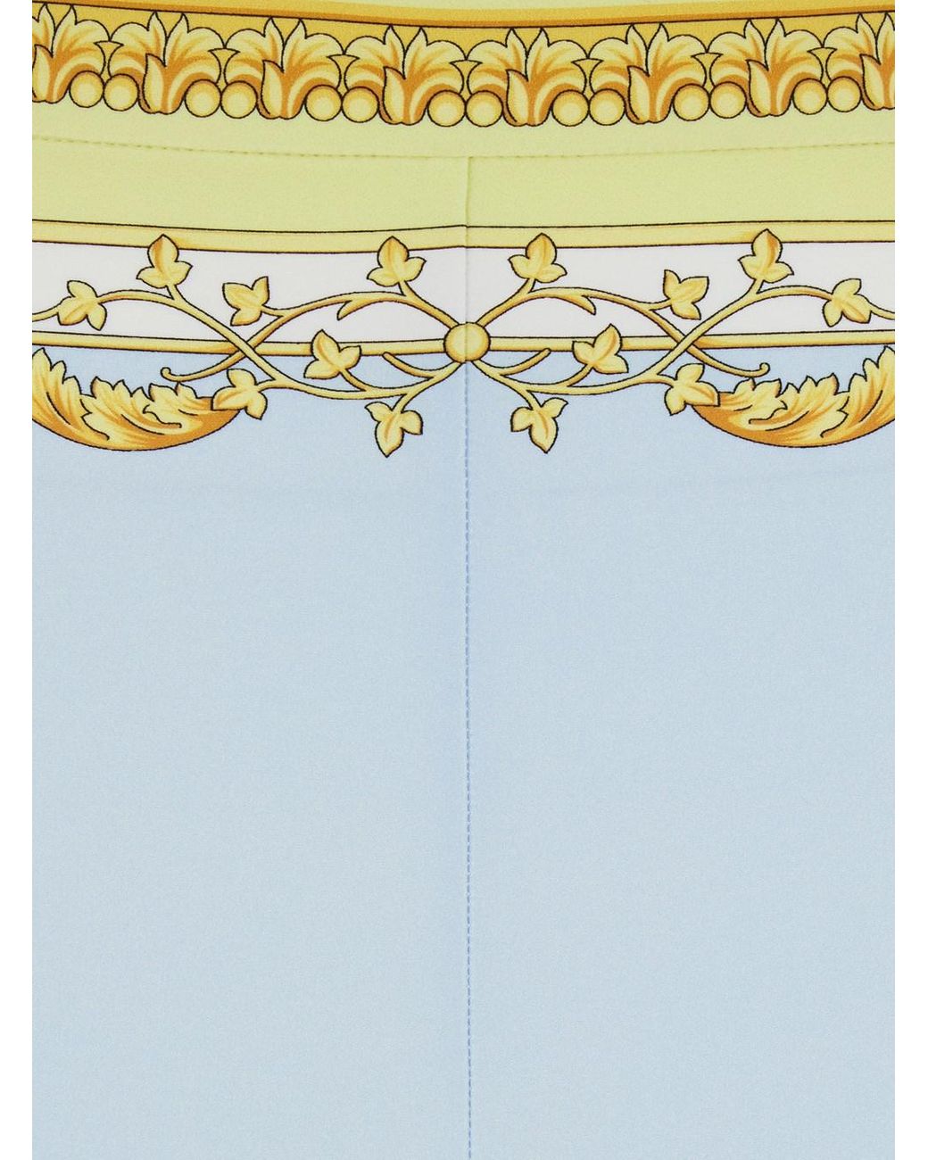 Versace Blue Leggings With All-Over Geometric Print