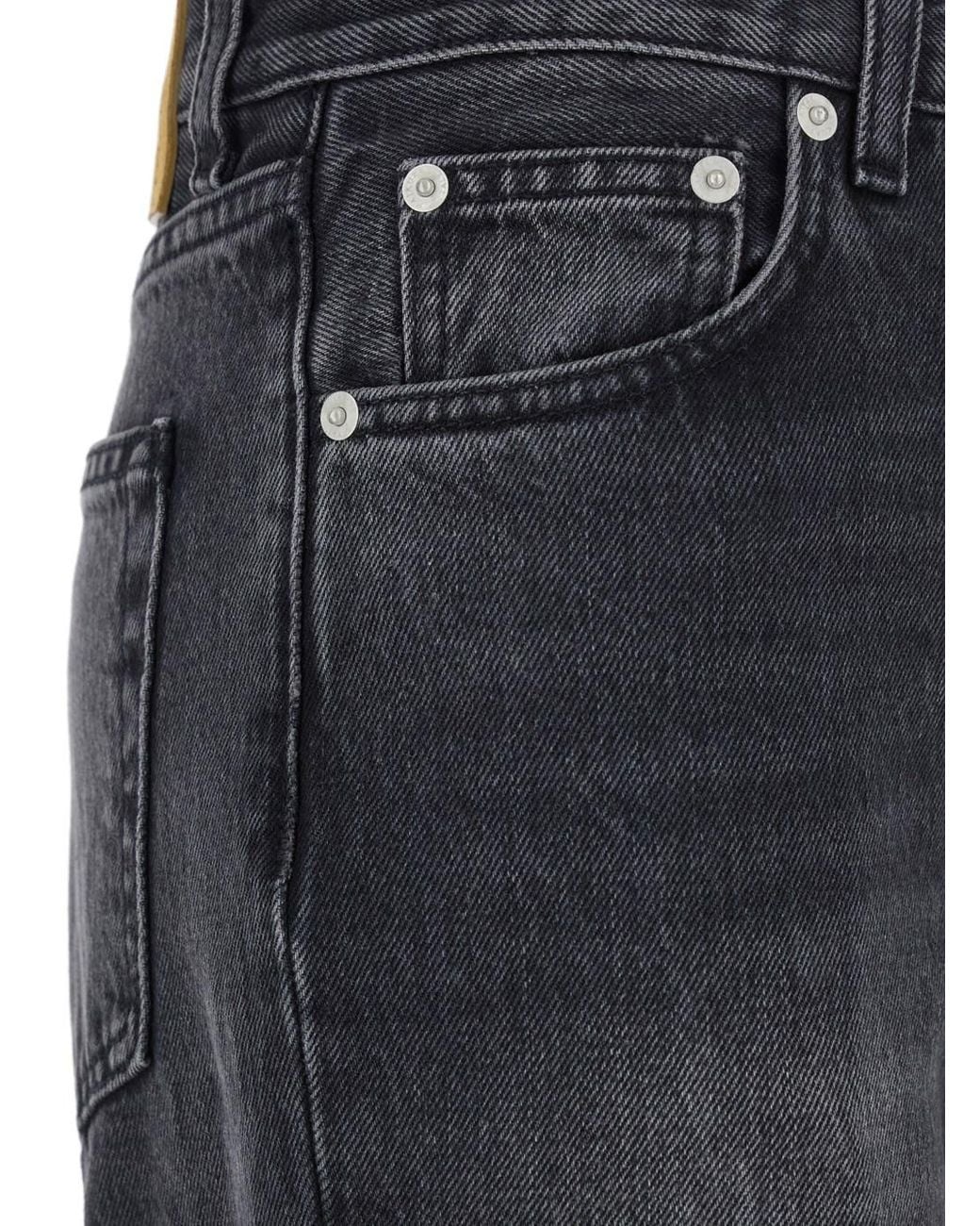 Haikure Blue Jeans With Belt Loops And Logo Patch On The Rear