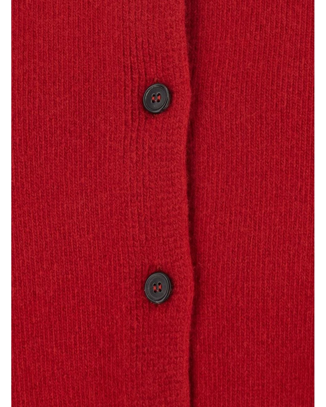 Rohe Red Classic Cardigan With V-Neck And Long Sleeves