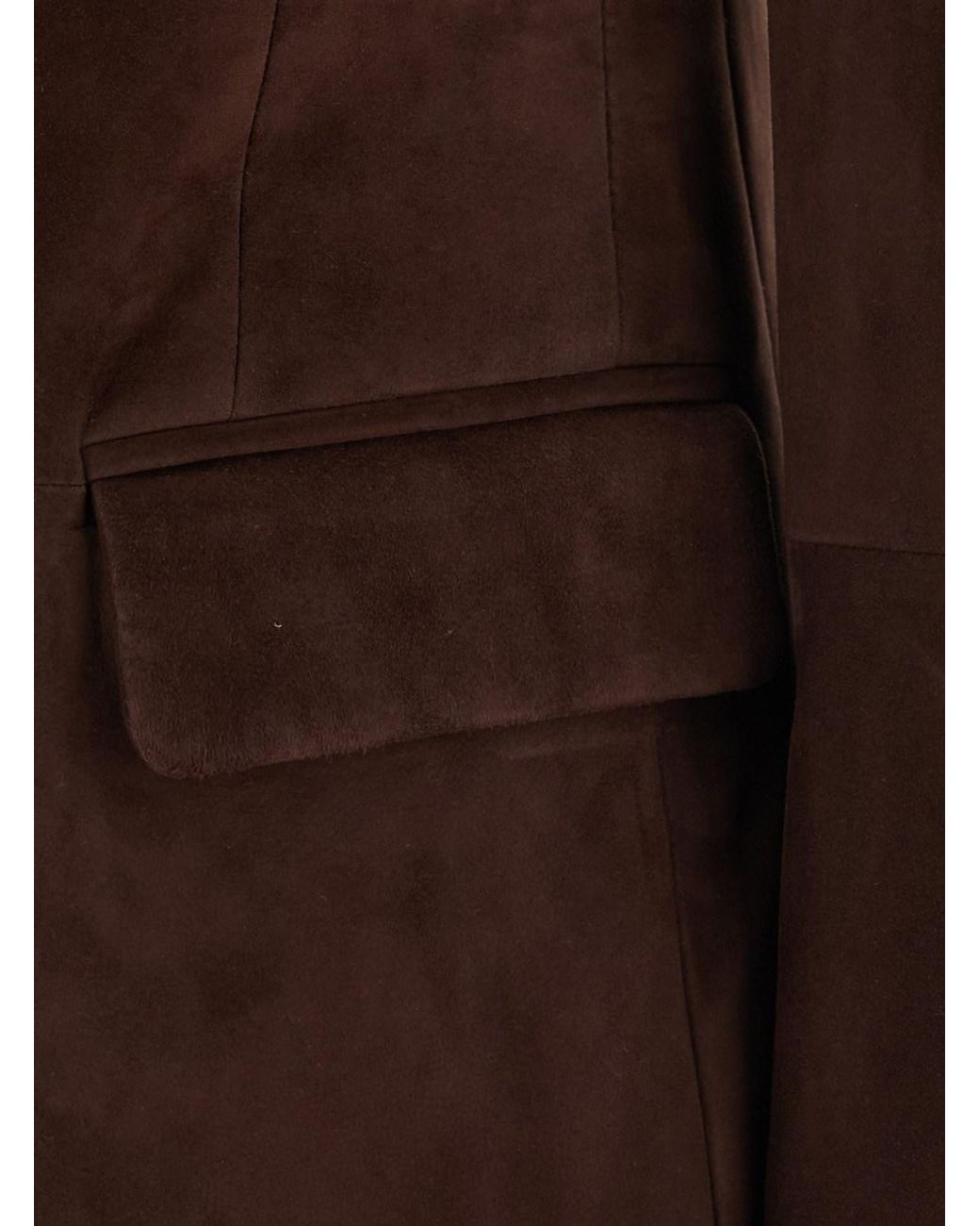 Brunello Cucinelli Brown Single-Breasted Jacket With Peak Revers