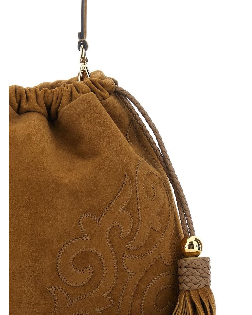 Etro Brown Shoulder Bag Kalispera Goat Leather