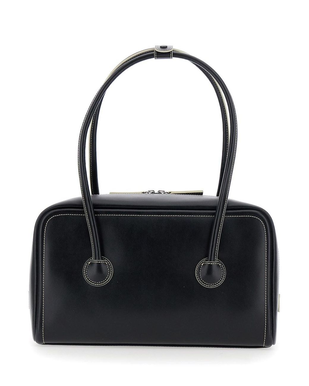 MARGE SHERWOOD Black 'Soft Boston' Small Shoulder Bag With Two Top Hand