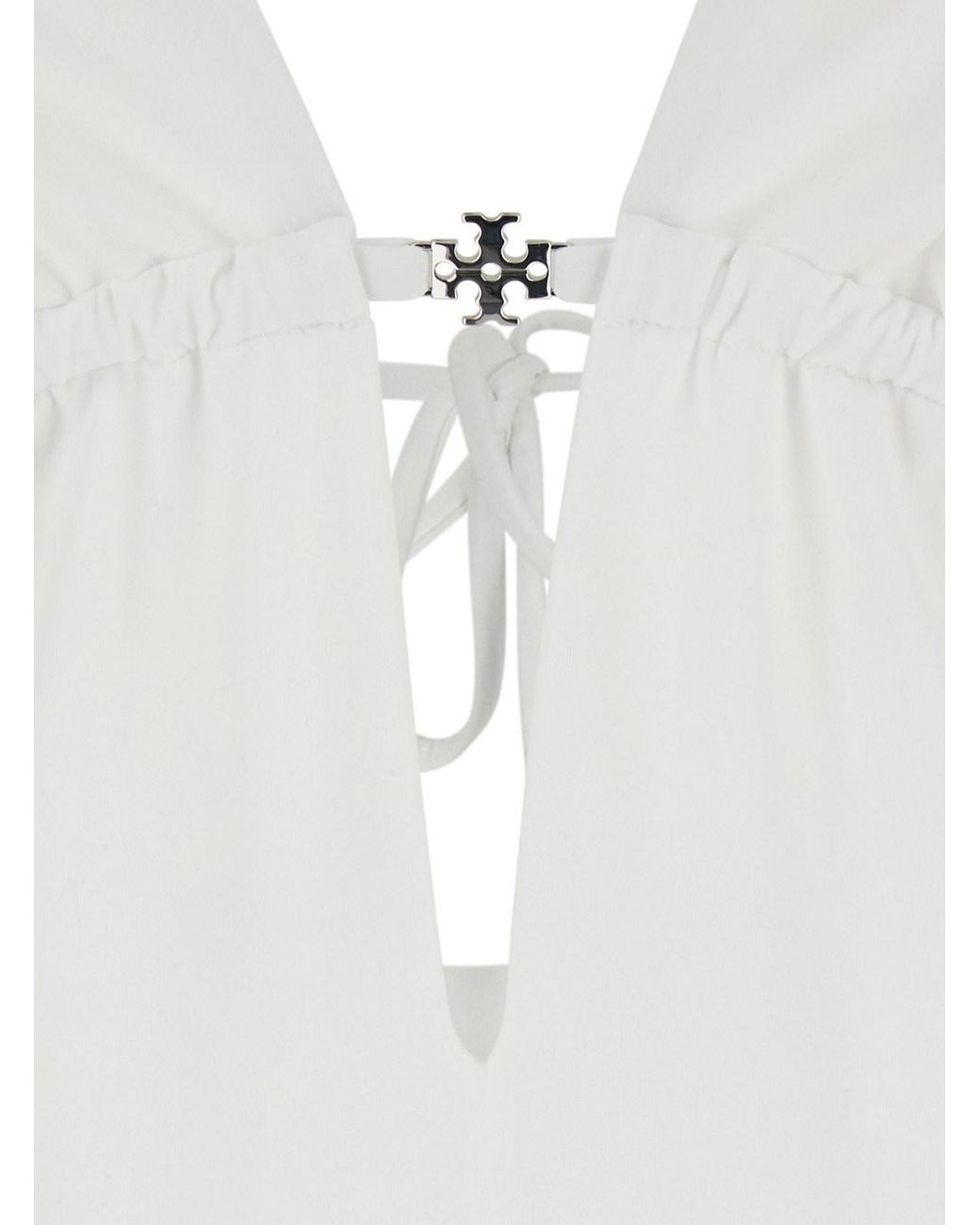 Tory Burch White One-Piece Swimsuit Tech Fabric