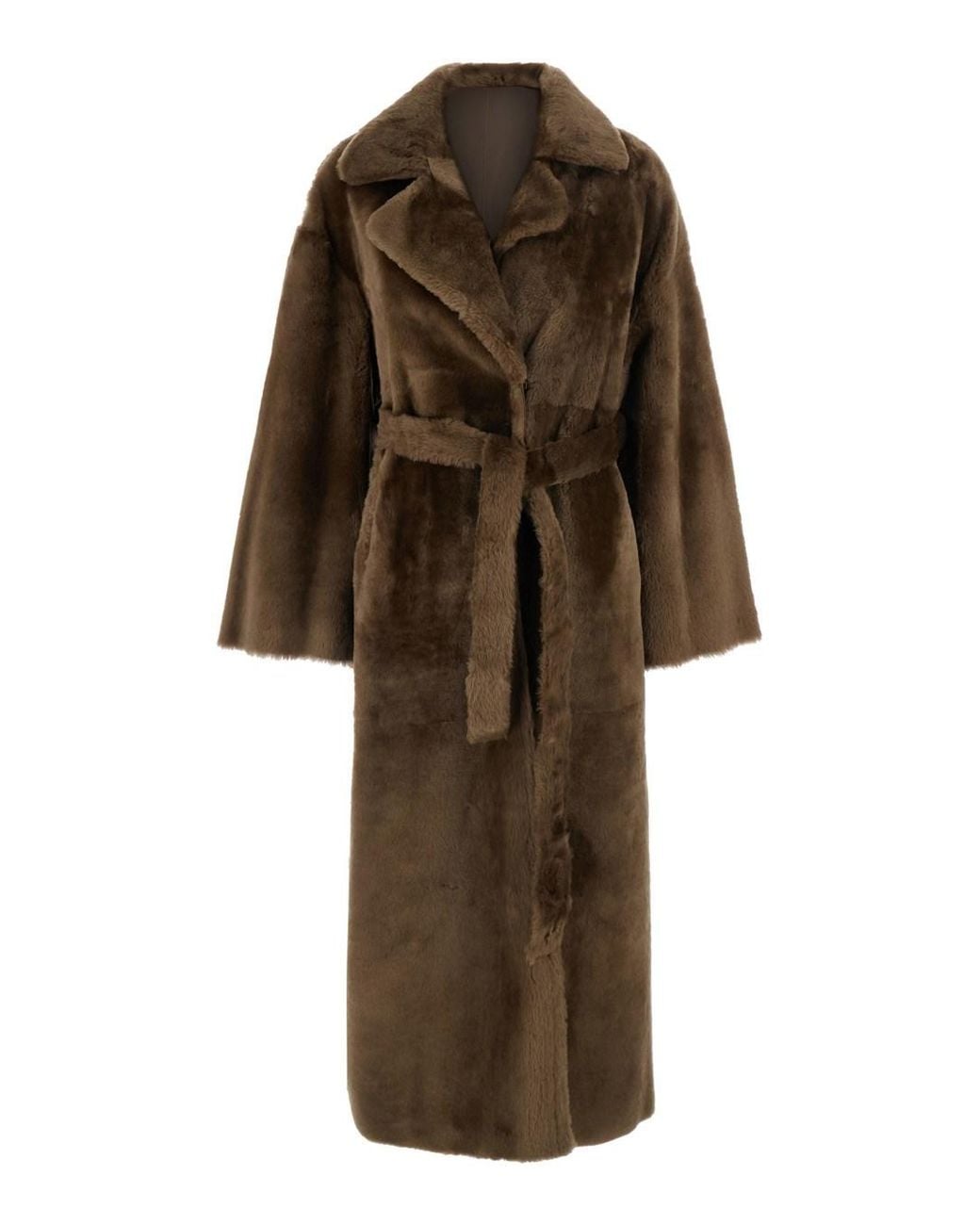 Arma Brown 'Rien' Coat With Notched Collar And Reversible Design