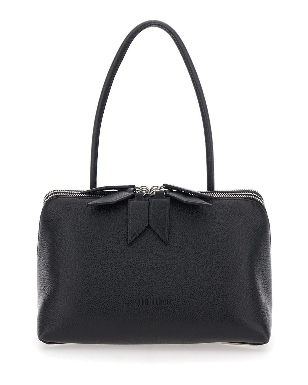 The Attico Black 'L'Altra Di Milano' Handbag With Compartment Design A