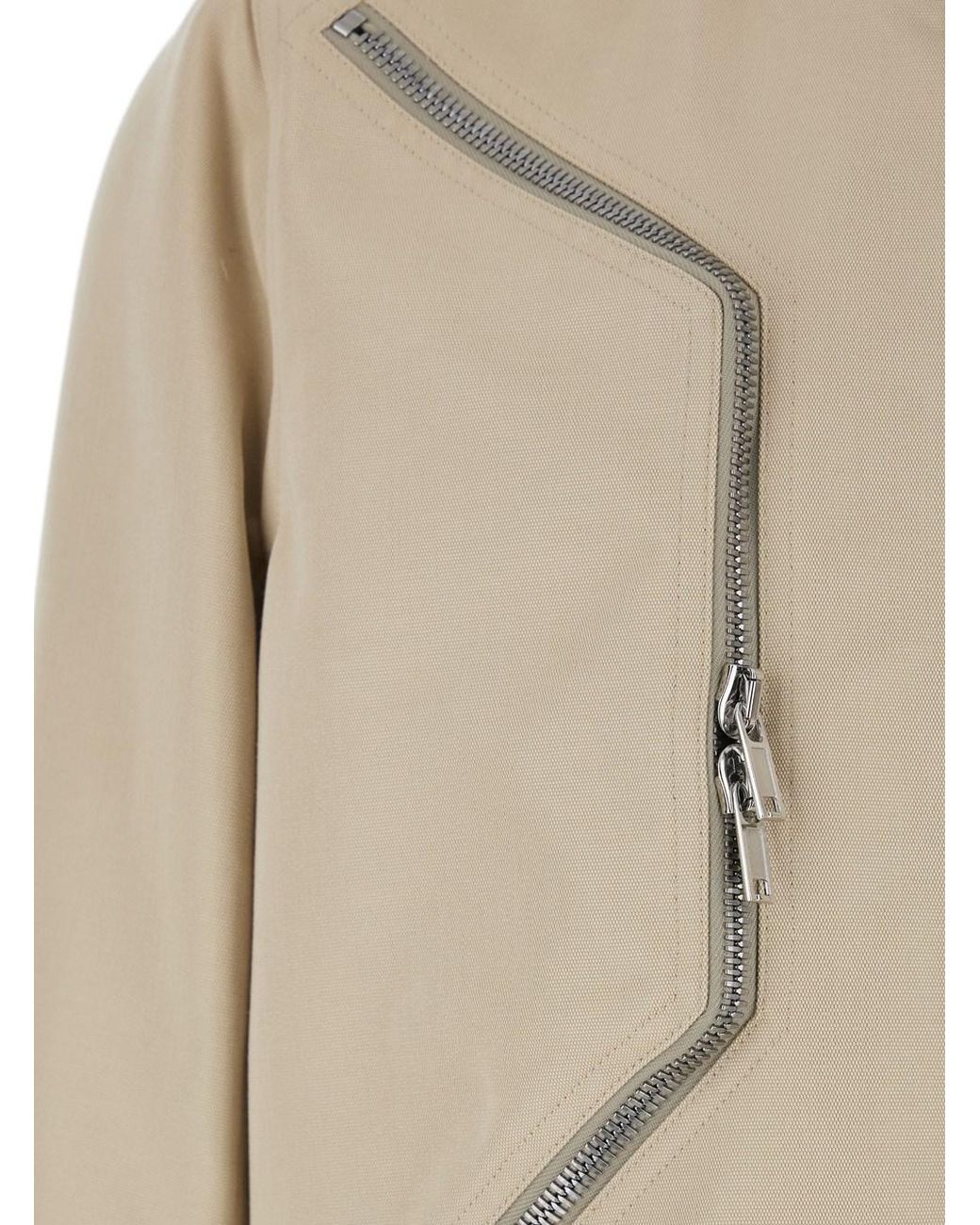 Rick Owens Natural 'Heizer Flight' Bomber Jacket With Two Front Zip Pockets for men