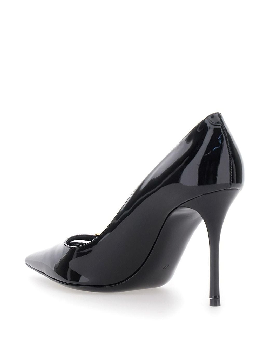 Dolce & Gabbana Black Dolce & Gabbana High-Heeled Pumps With Logo Plaque On The Front