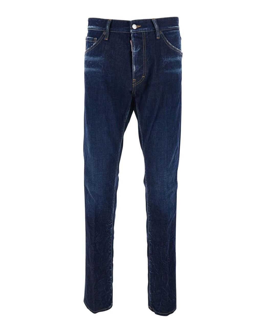 DSquared² Blue 'Cool Guy' Jeans With Logo Patch On The Rear And Ripped Details for men