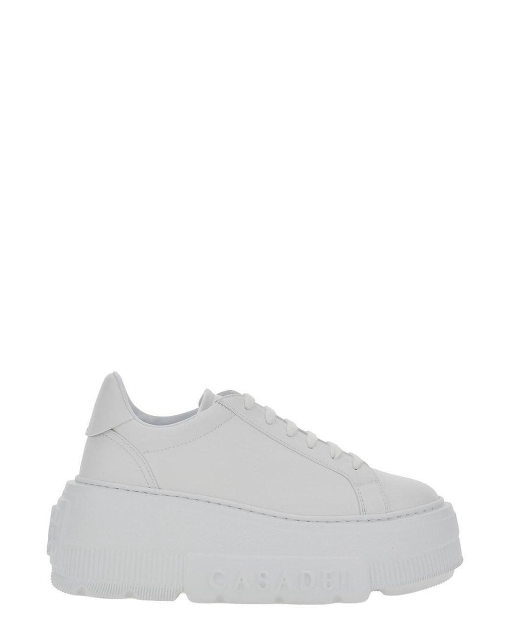 Casadei White Sneakers Nexus Leather And Tech Fabric Trainers