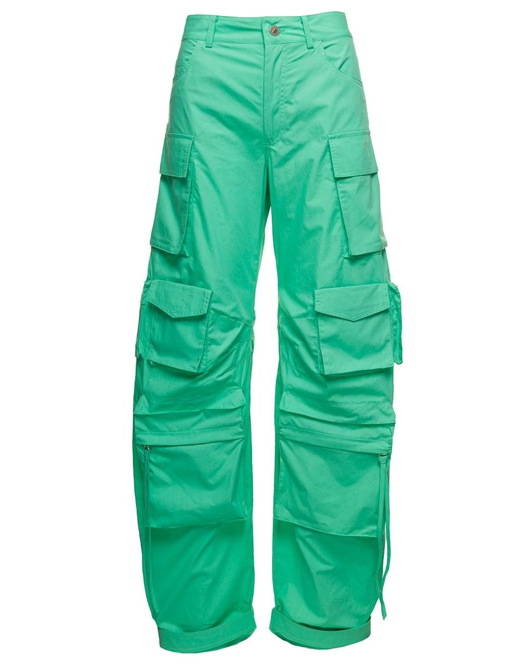 The Attico 'fern' Aqua Multi-pockets Cargo Pants In Denim Woman in ...