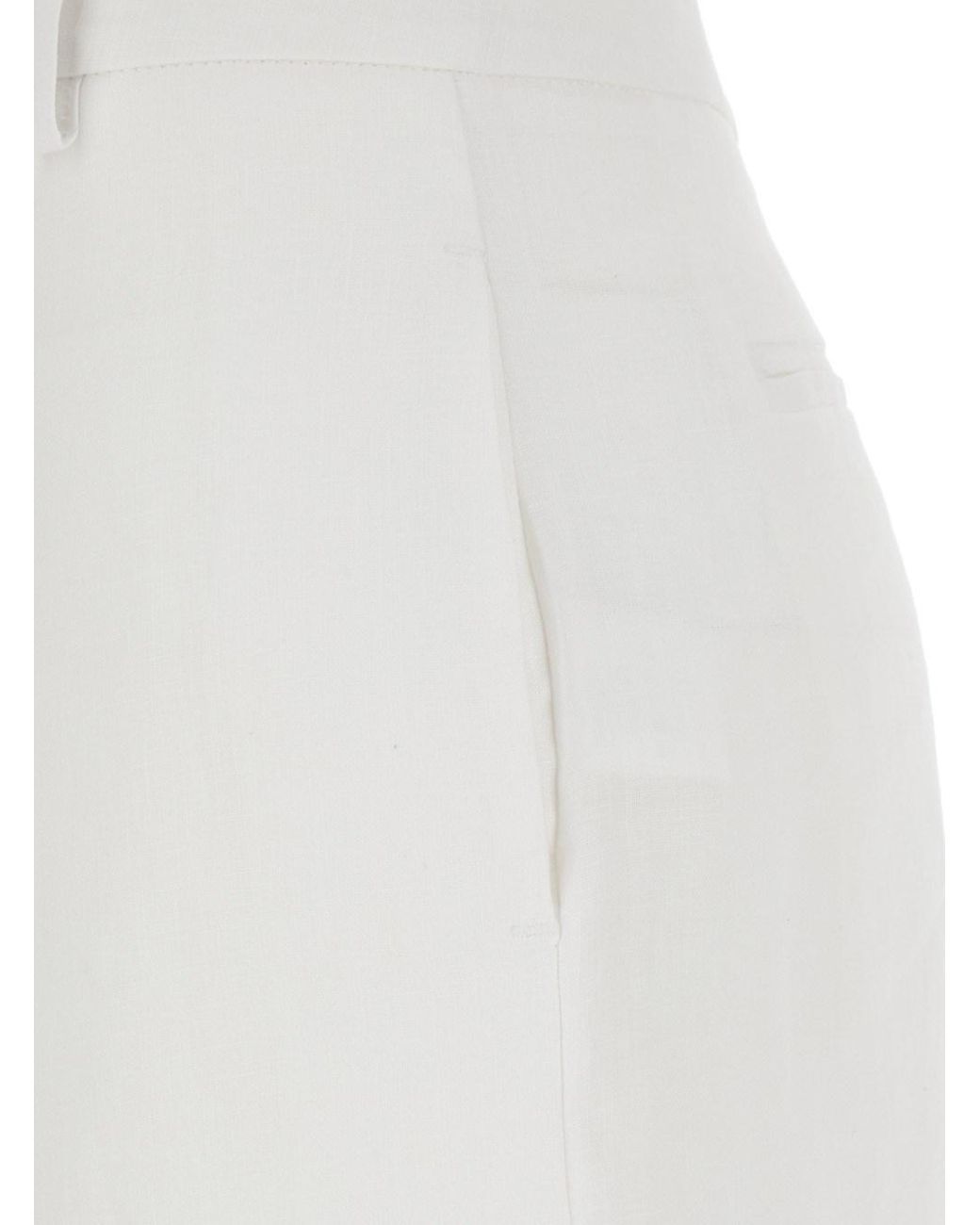 Le Plain White Trousers With Wide Leg