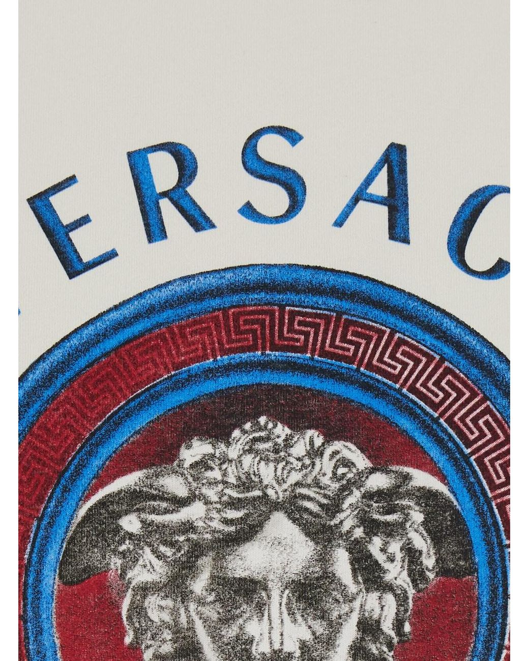 Versace Black Crew Neck T-Shirt With Logo Lettering And Medusa Embroidery On The Front for men