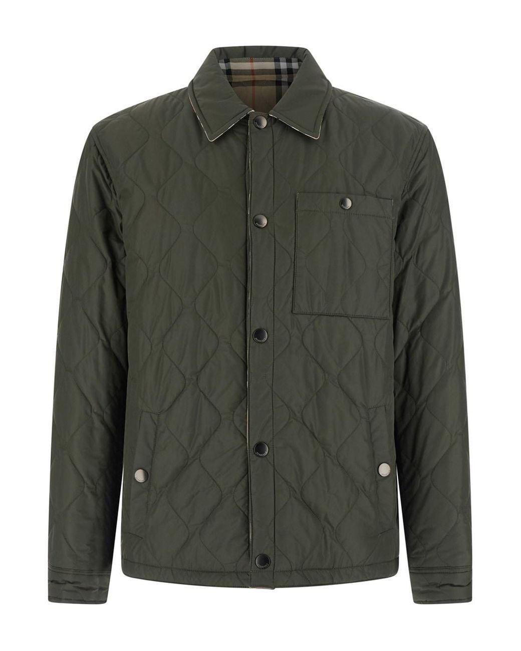 Burberry Green Reversible Jacket With Diamond Stitching for men