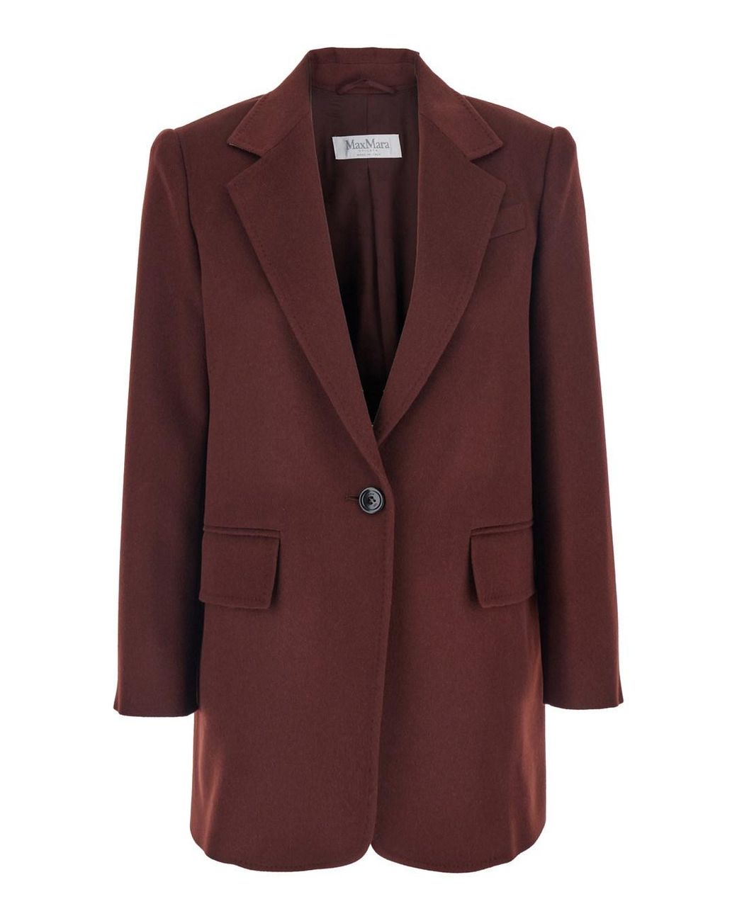 Max Mara Brown Single-Breasted Wool Jacket Blazers