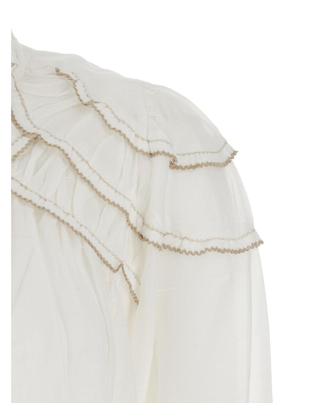 Isabel Marant White Blouse Christa Cotton Blend Blouses