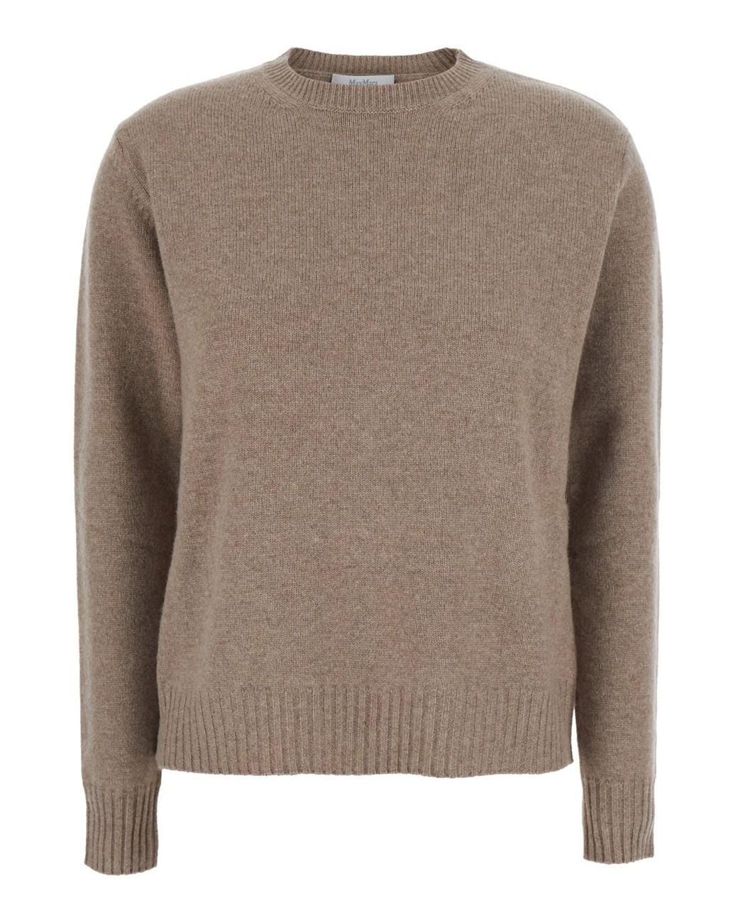 Max Mara Brown Lume Sweater With V-Neck And Long Sleeves