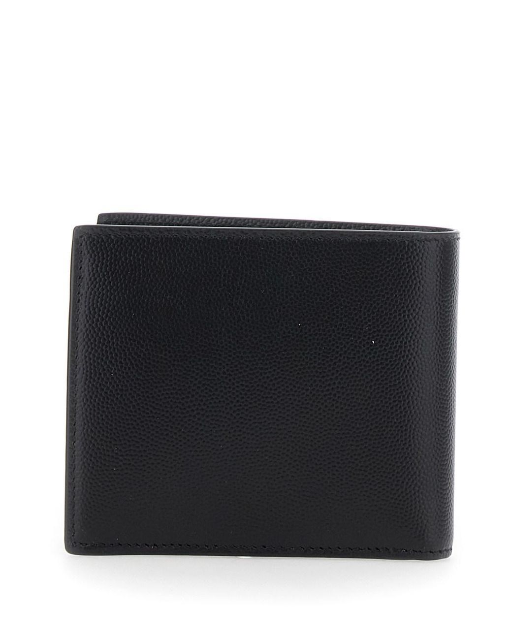 Saint Laurent Black Bi-Fold Wallet Monogram Leather Calfskin for men