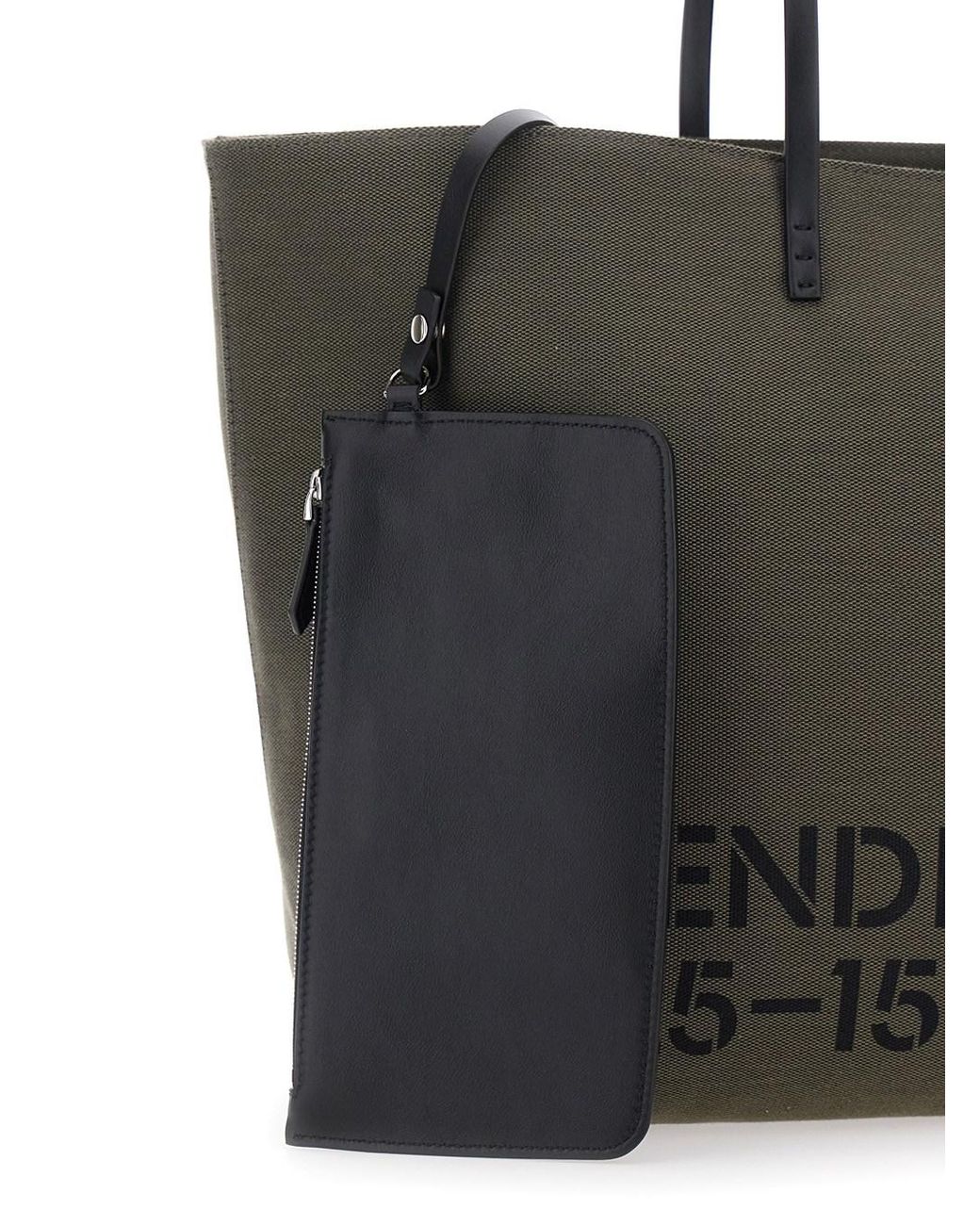 Borsa Shopping Con Logo Lettering E Numerico Sul Fronte di Fendi in Black da Uomo