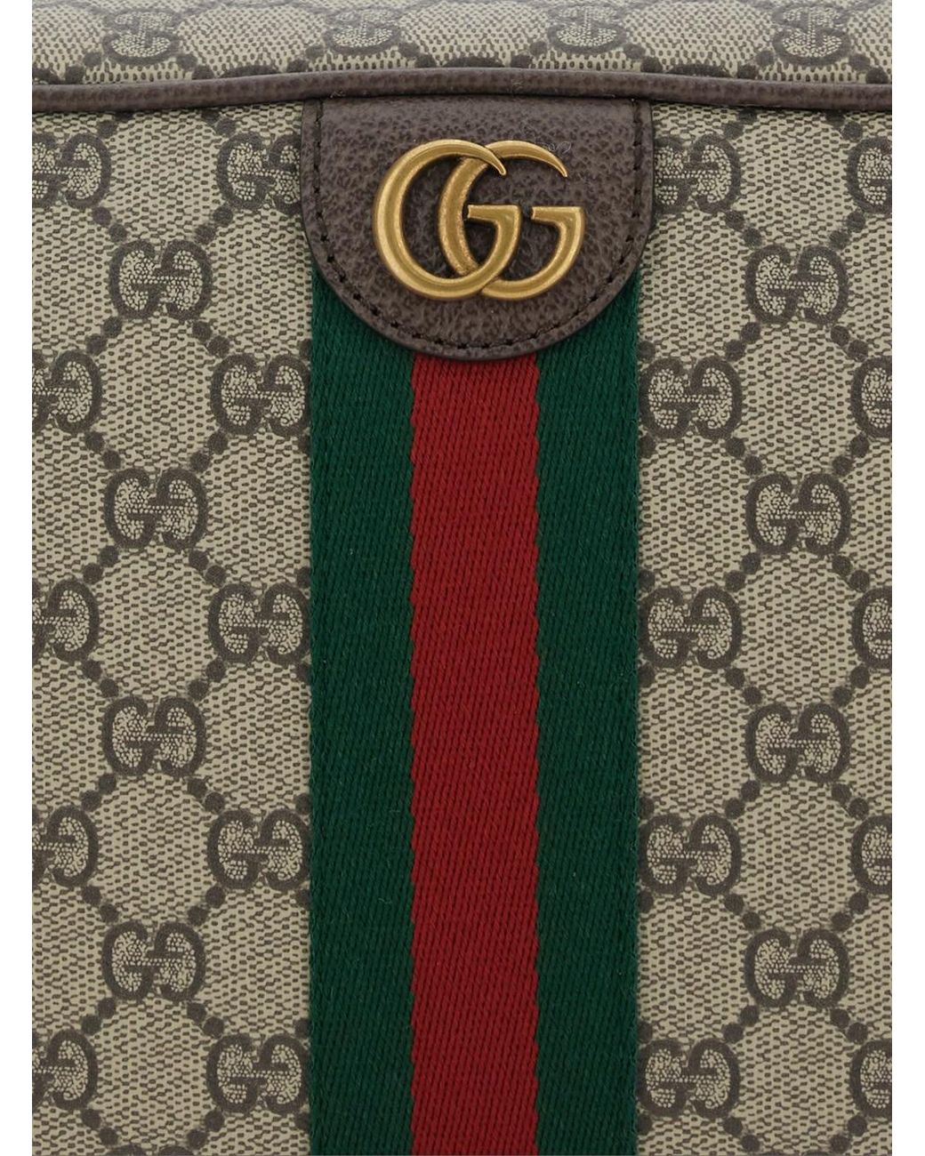 Gucci Gray 'Ophidia' Crossbody Bag With Adjustable Strap And Gg Plate With Web Detail On The Front for men