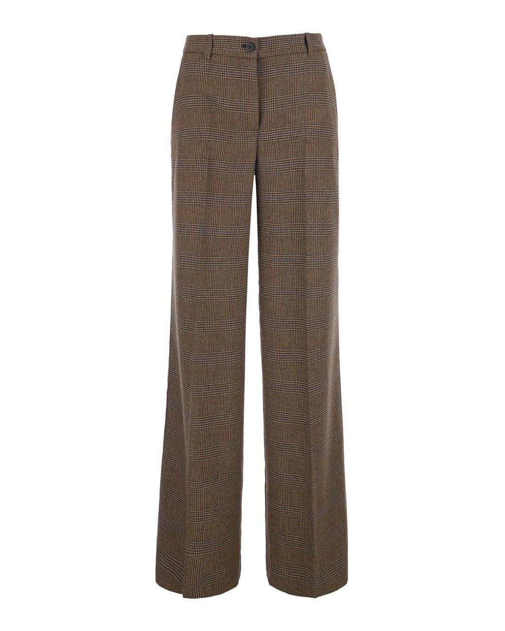 P.A.R.O.S.H. Brown Pants With All-Over Stripe Motif