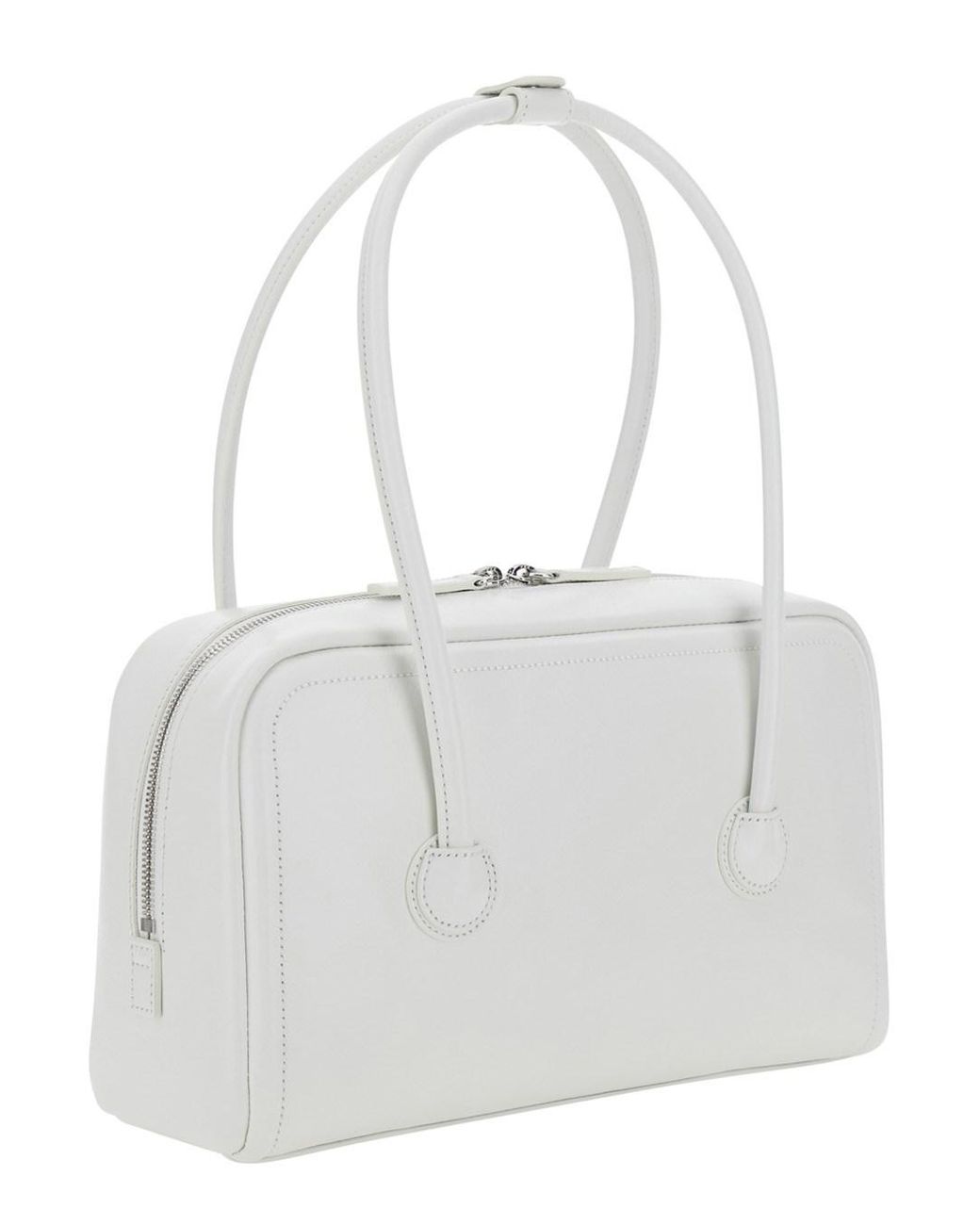 MARGE SHERWOOD Gray 'Soft Boston' Small Shoulder Bag With Logo Letteri
