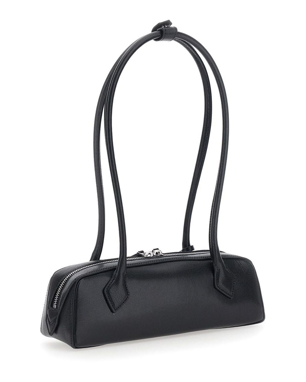 Alaïa Black Teckel Small Goatskin Bag With Leather Detail