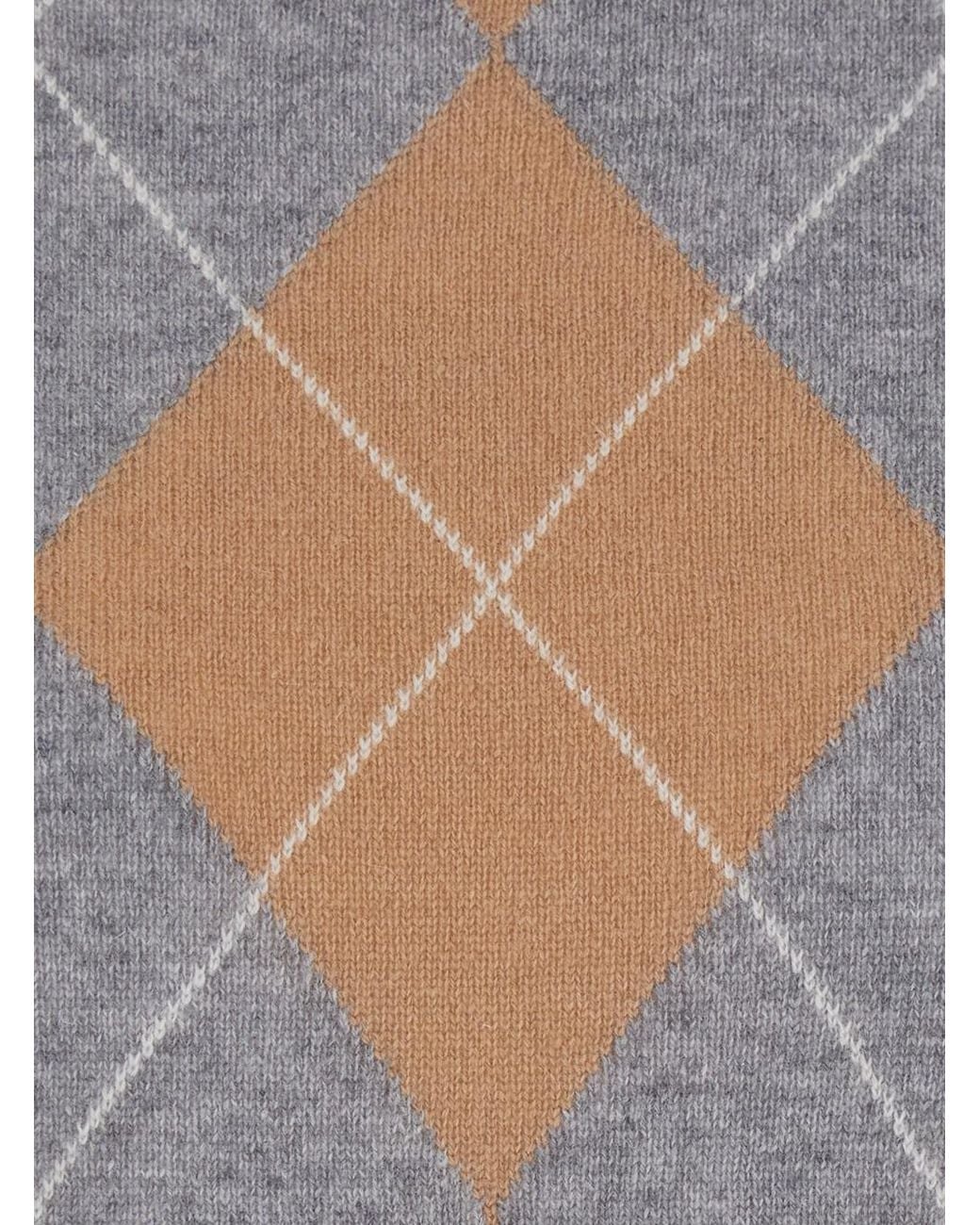 SOLOCASCMIR Gray Sweater With Round Neck And Diamond Motif