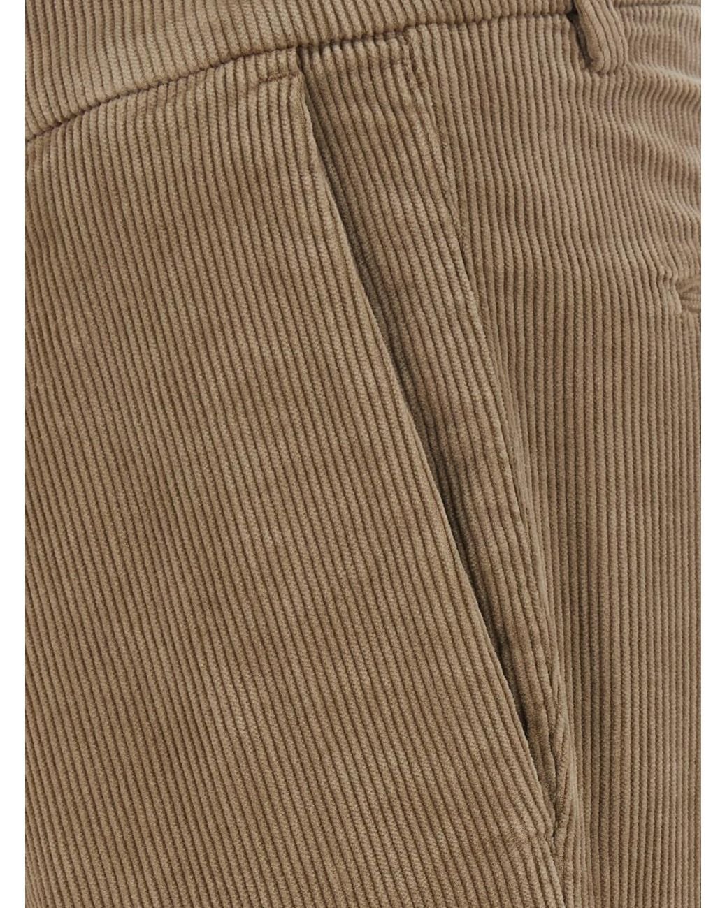 Michael Coal Natural Pants With Pleat Details And Side Pockets for men