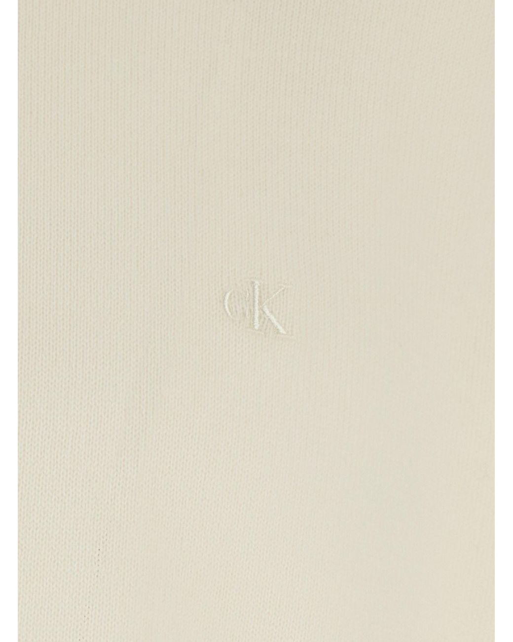 Calvin Klein White Merino Turtleneck Sweater Wool Tops for men