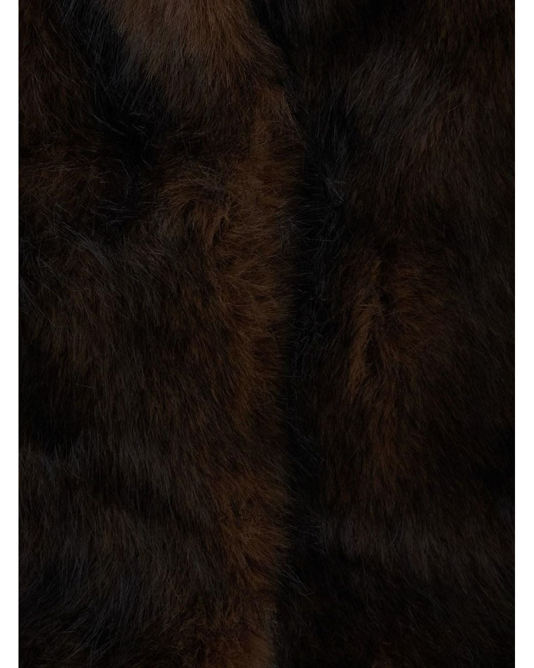 Apparis Black 'Gabrielle' Fur Coat With Notched Collar