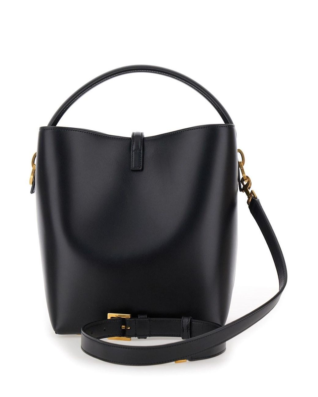 Saint Laurent Black 'Le 37' Bucket Bag With Cassandre Closure