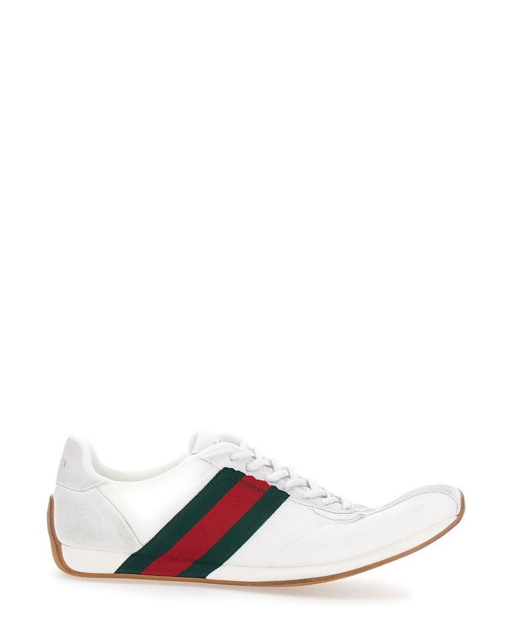 Gucci White Sneakers Tempo Leather And Fabric Trainers for men