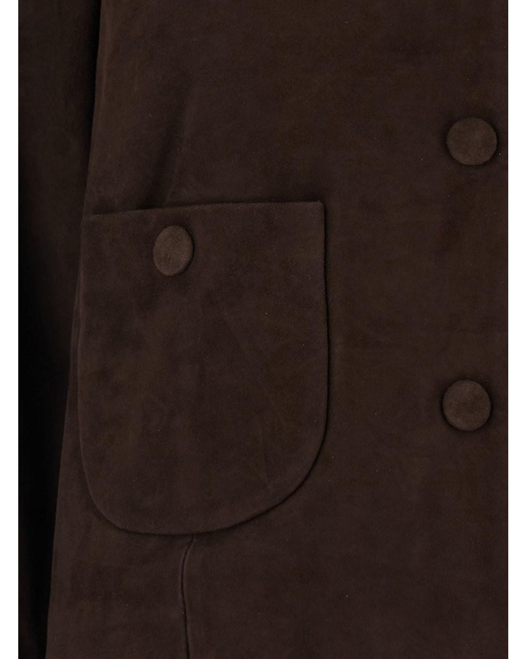 Ba&sh Brown Tech Fabric Round-Collar Jacket With Button Front Pockets