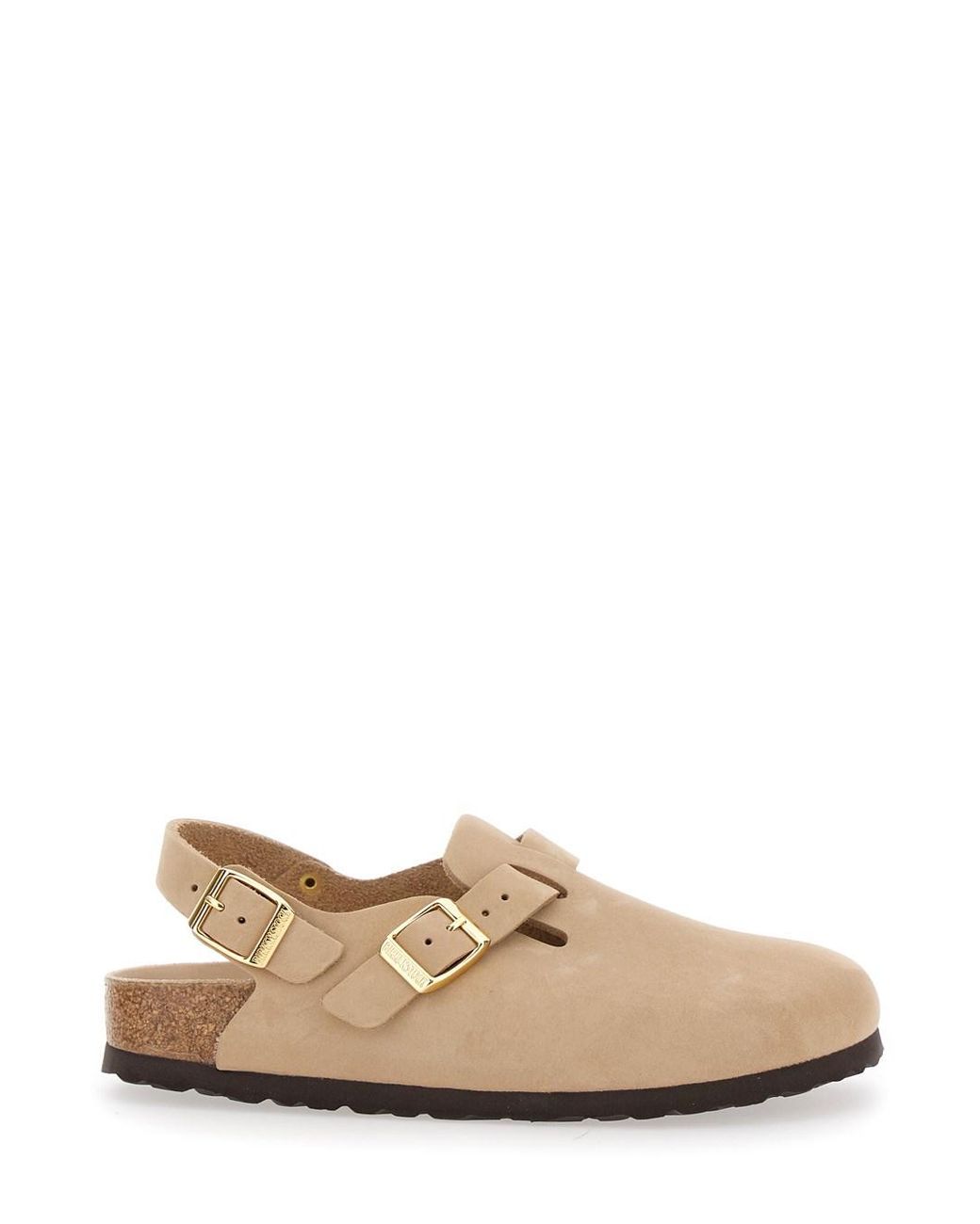Birkenstock Natural Mule 'Tokio' Con Fibbia Sul Fronte E Sul Retro