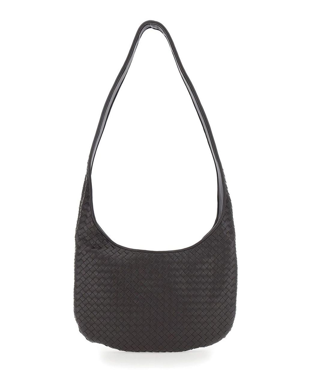 Bottega Veneta Black Crossbody Bag With Top Zip Closure And Intreccio Motif for men